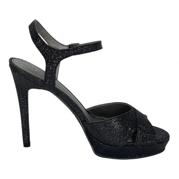 Guess Jordie Black Glitter Metallic Womens Heels Size 7.5M - Picture 3 of 11